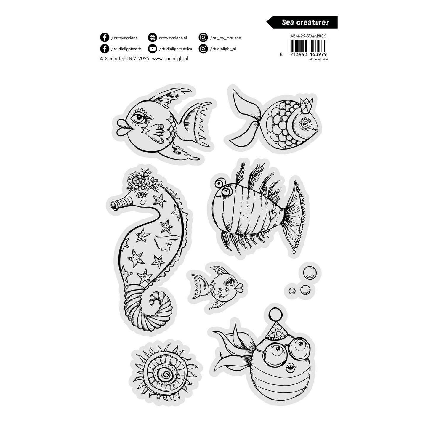 Studio light • art by marlene clear stamp sea creatures