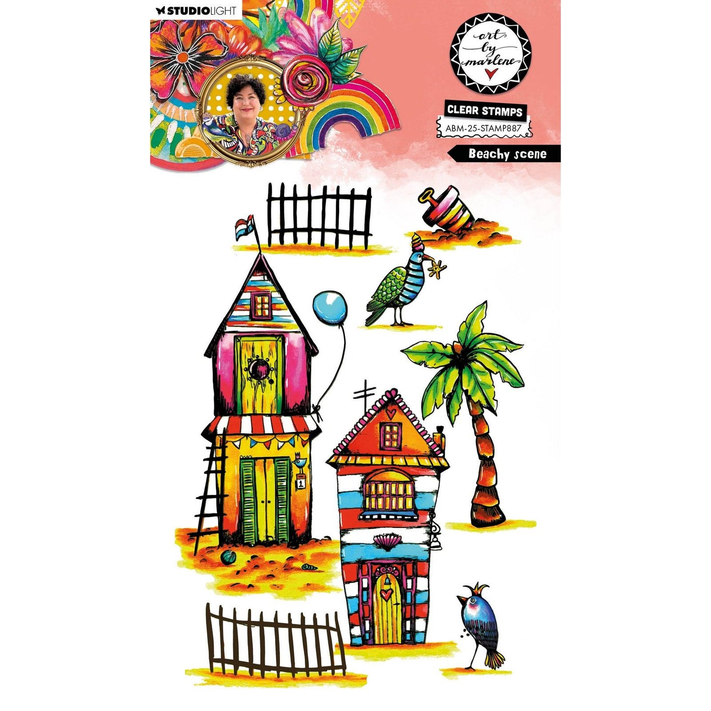 Studio light • art by marlene clear stamp beachy scene
