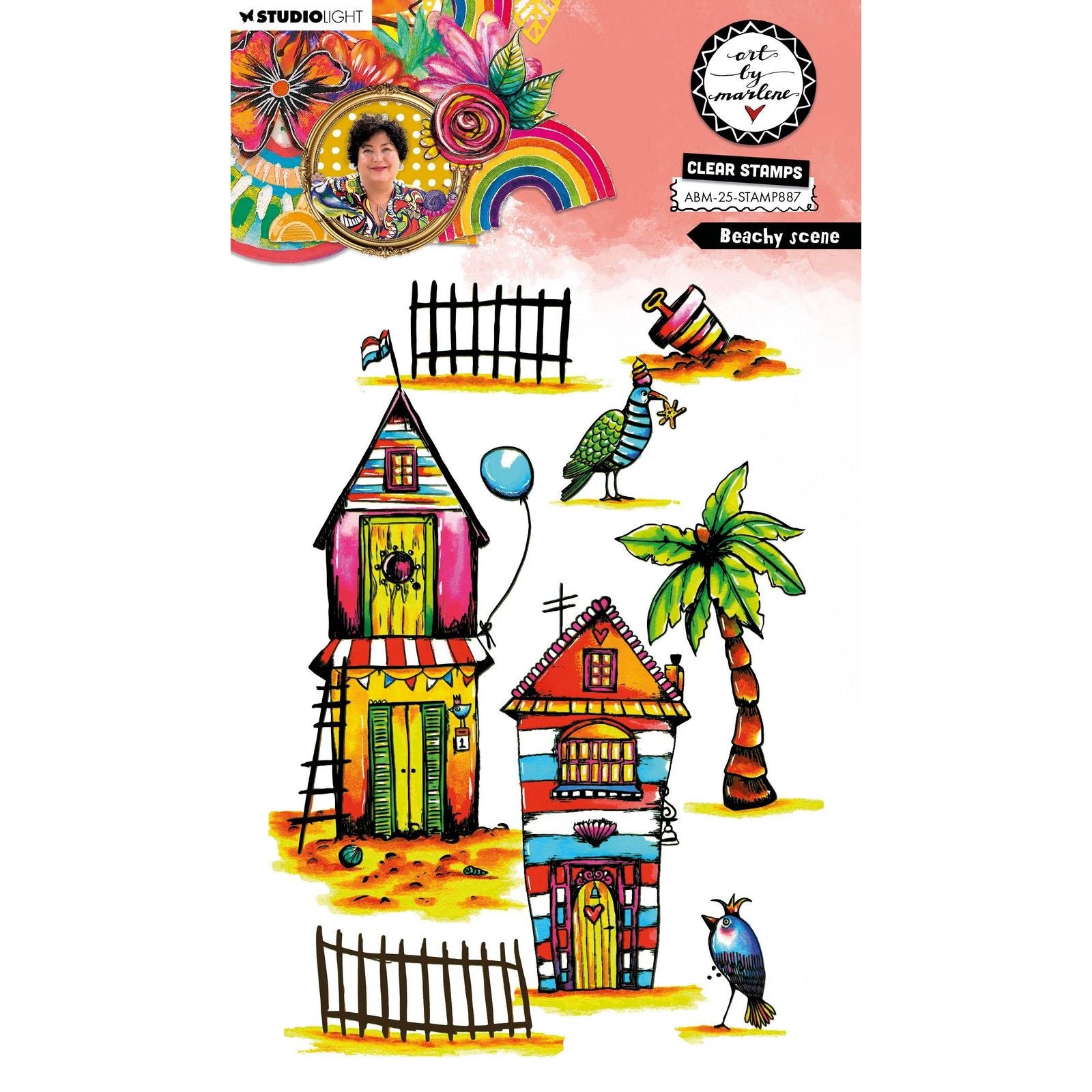 Studio light • art by marlene clear stamp beachy scene
