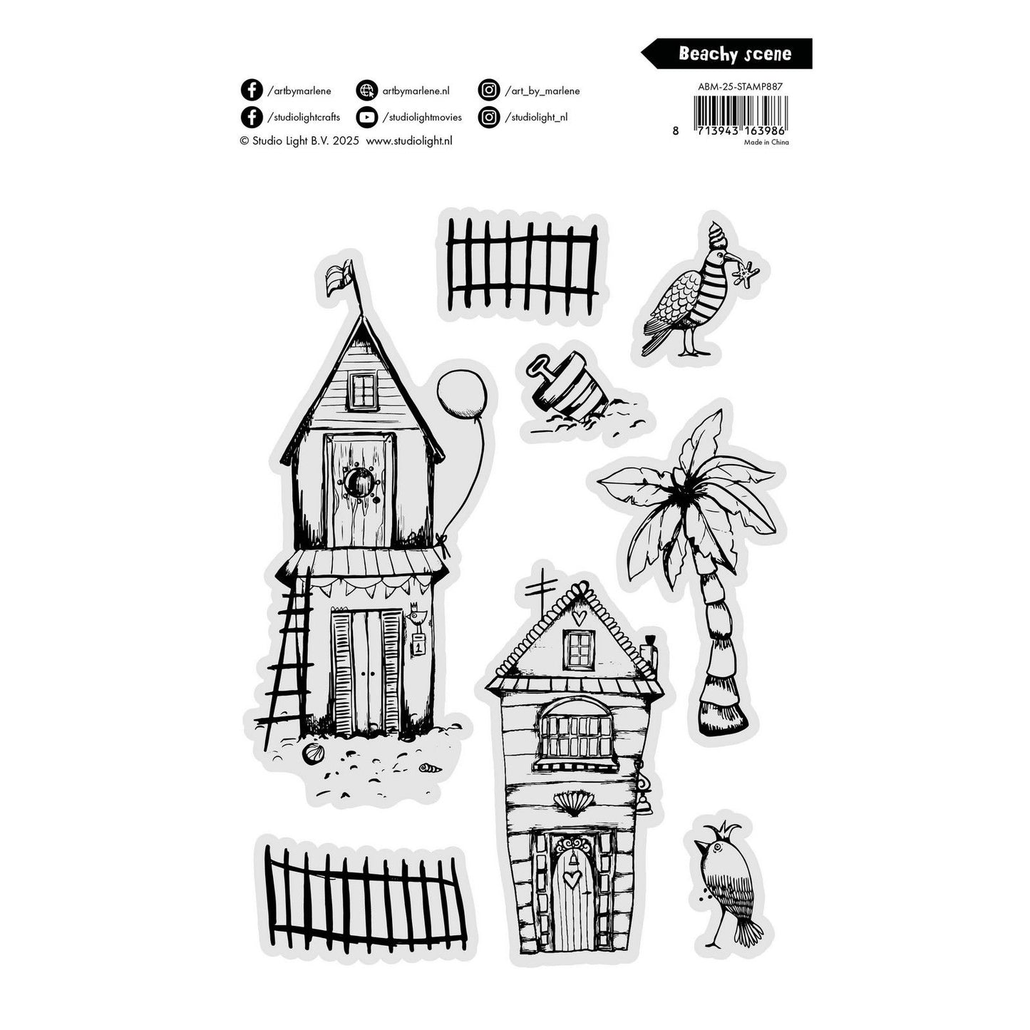 Studio light • art by marlene clear stamp beachy scene