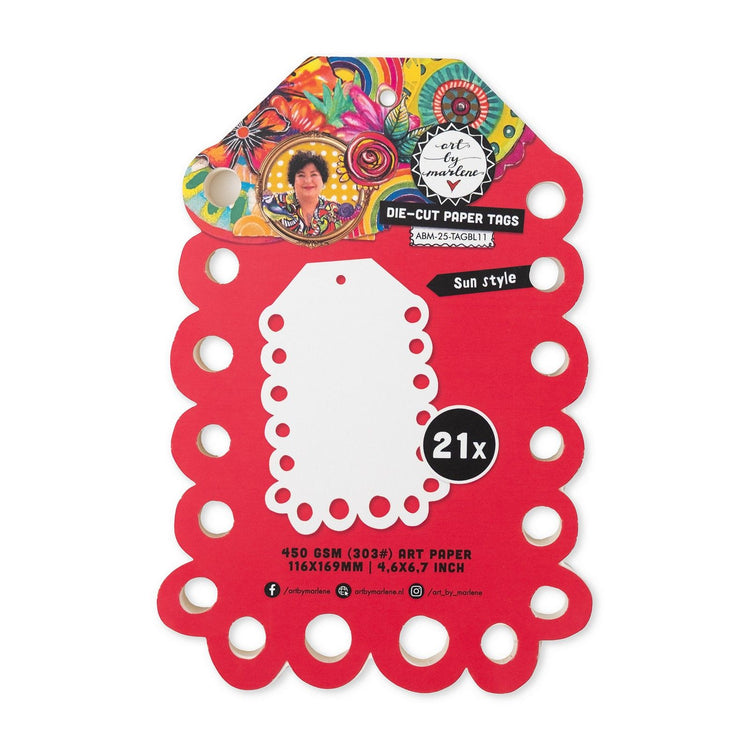 Studio light • art by marlene die-cut paper tags sun style