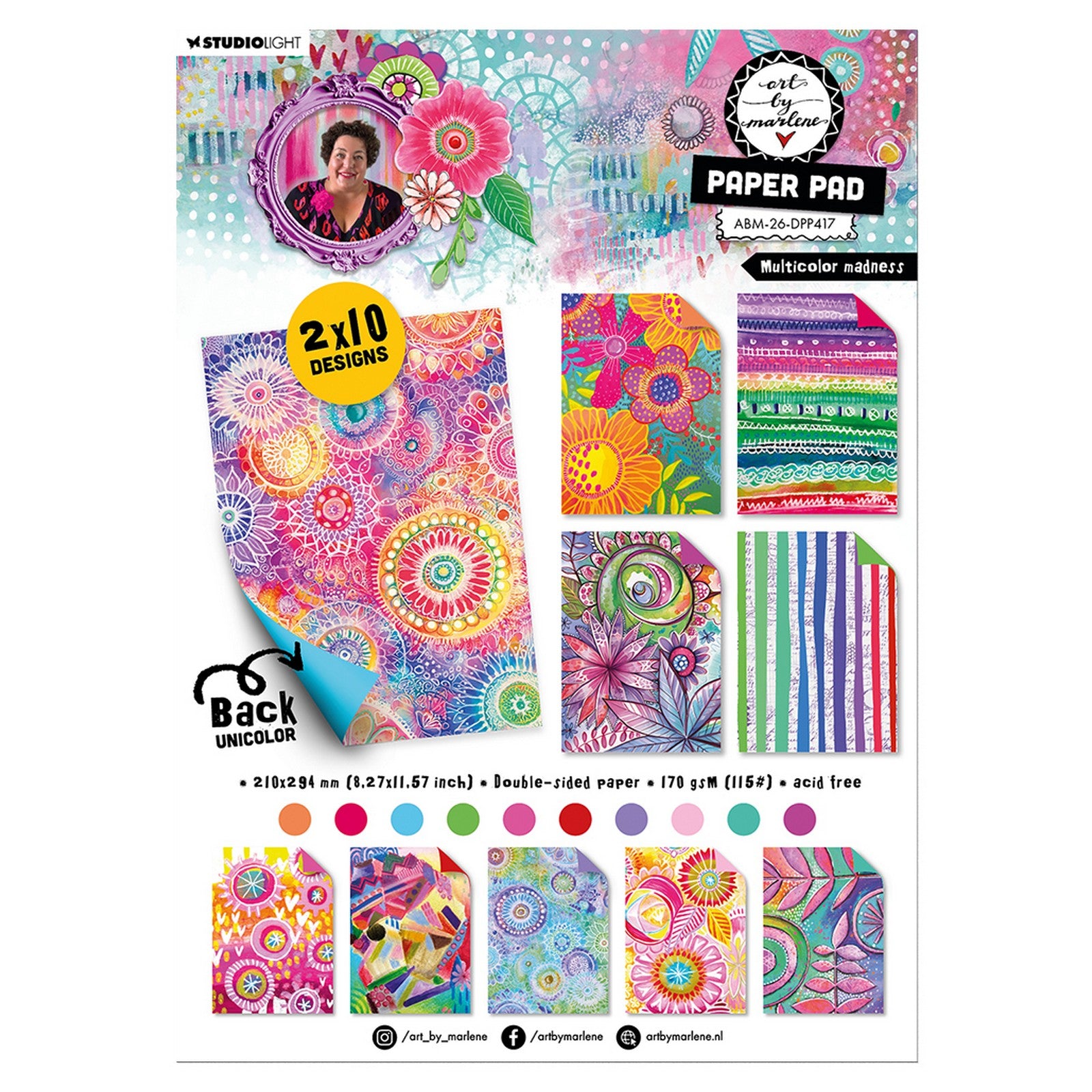 Studio light • art by marlene design paper pad multicolor madness