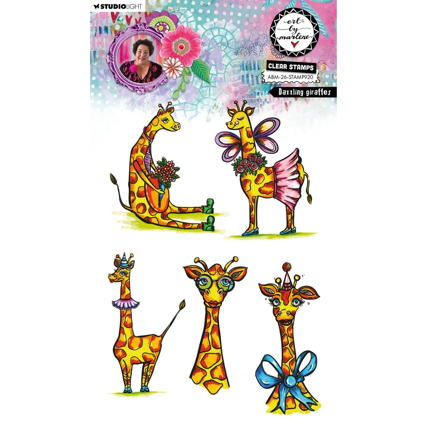 Studio light • art by marlene clear stamp dazzling giraffes