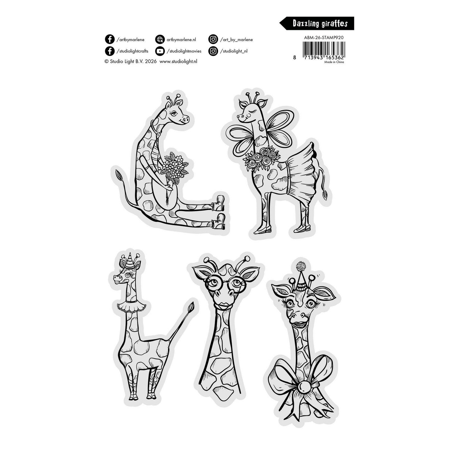 Studio light • art by marlene clear stamp dazzling giraffes