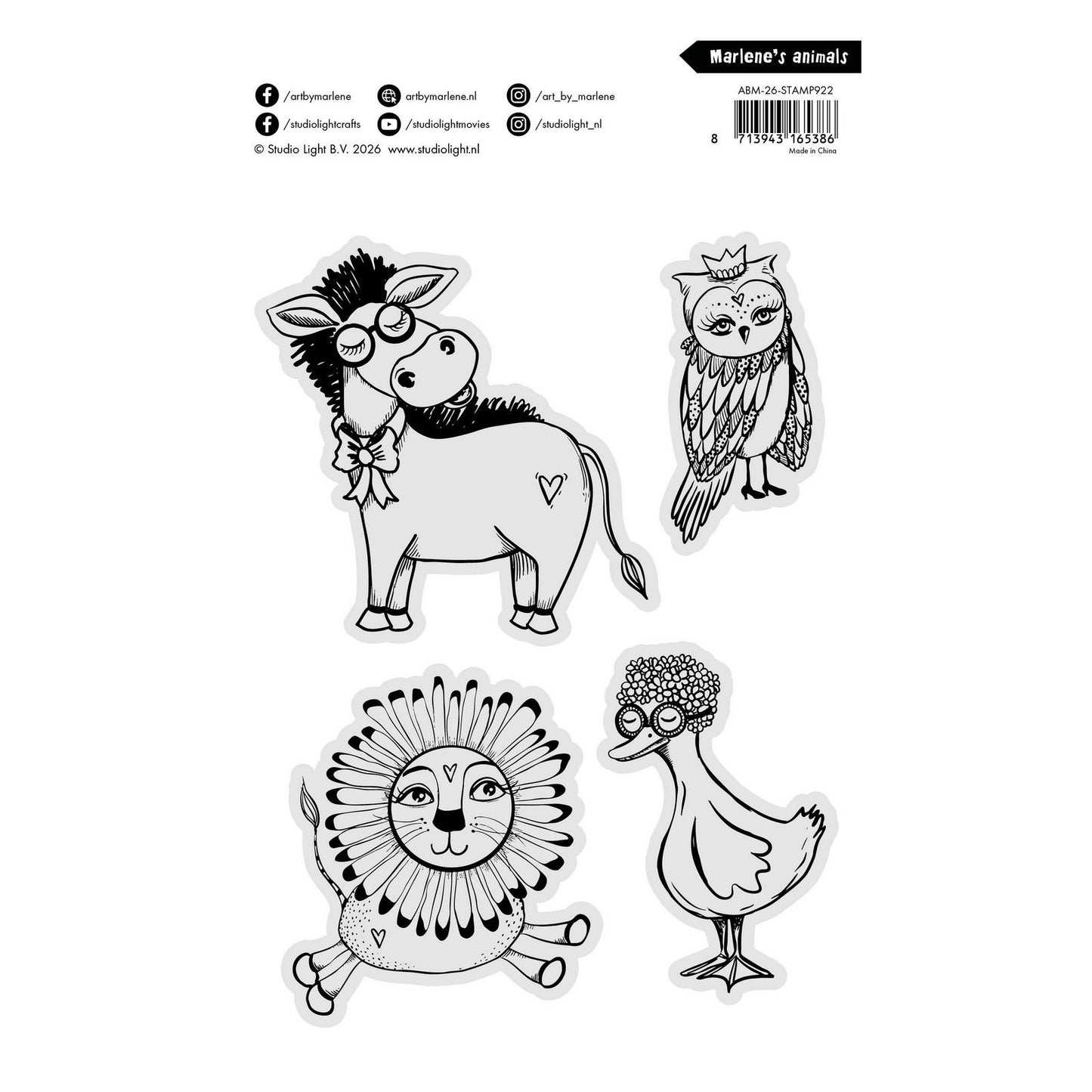 Studio light • art by marlene clear stamp marlene's animals