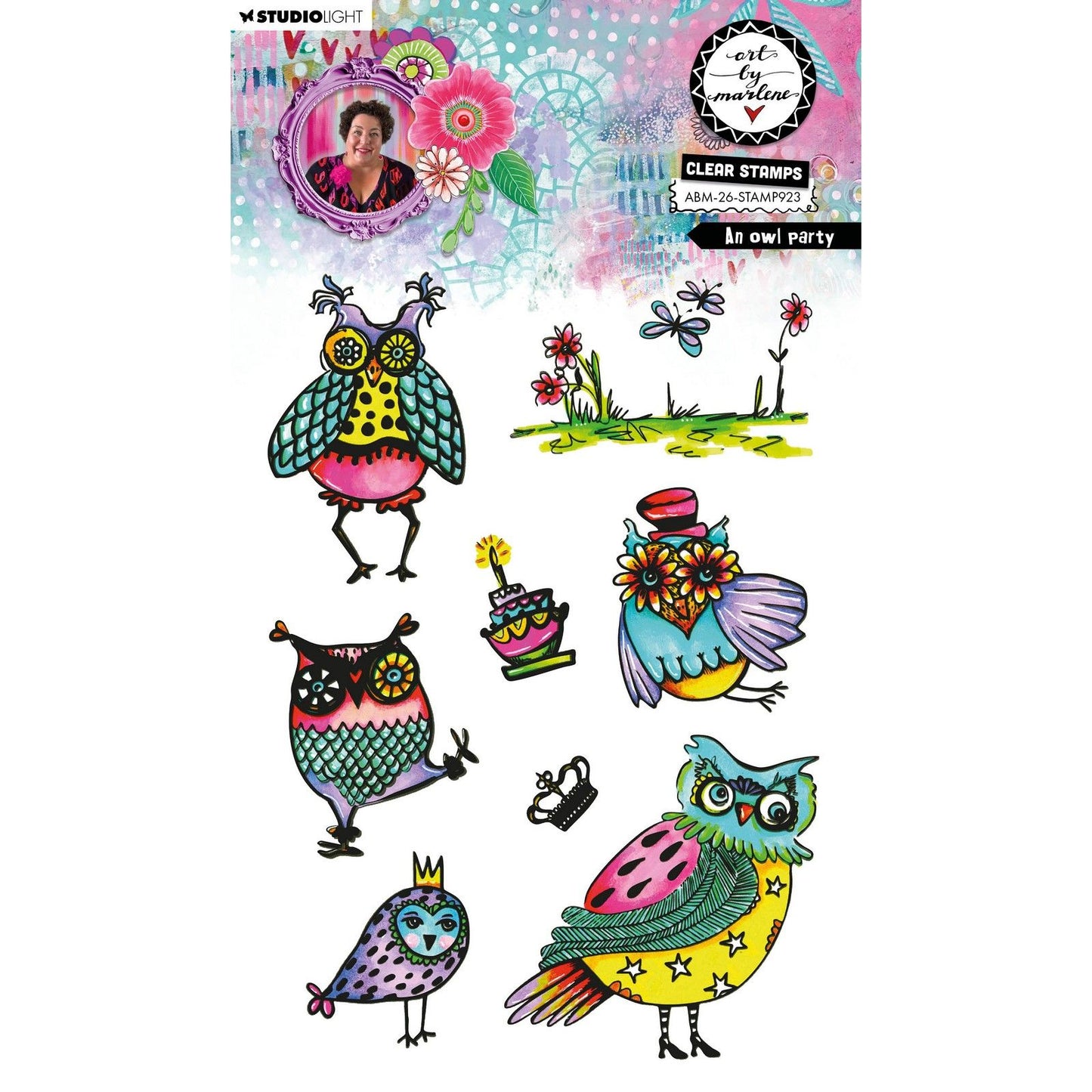 Studio light • art by marlene clear stamp an owl party
