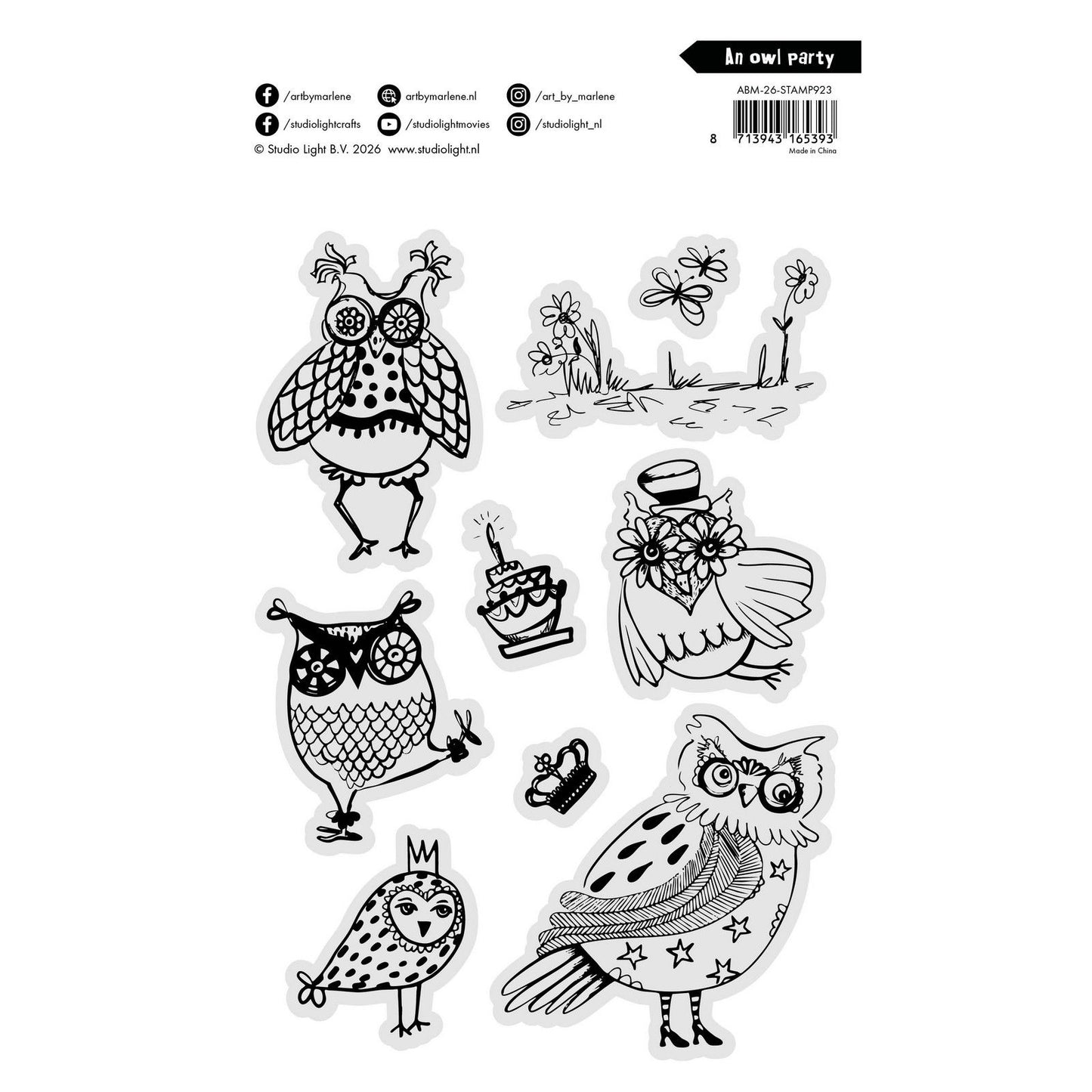Studio light • art by marlene clear stamp an owl party