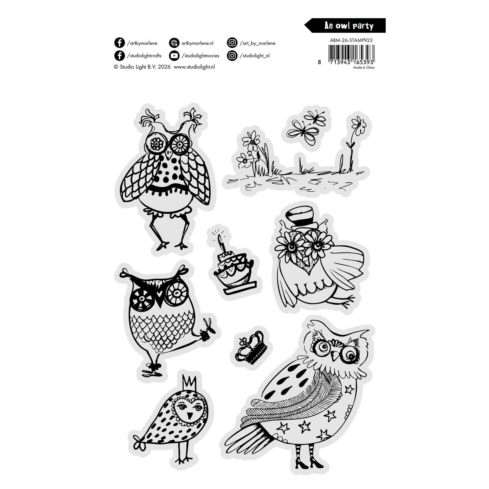 Studio light • art by marlene clear stamp an owl party