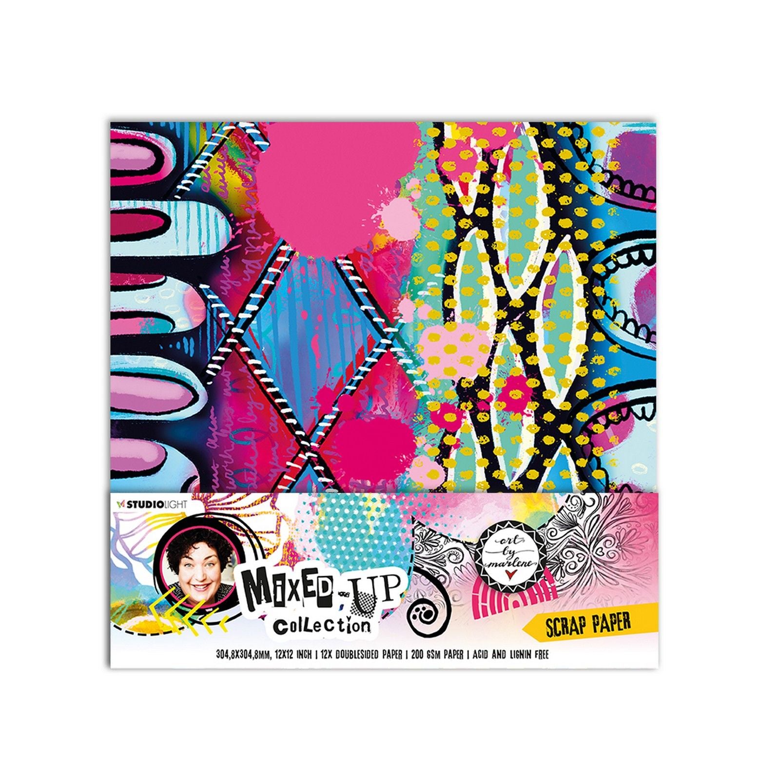 Studio light • mixed-up collection paper set background scrap paper