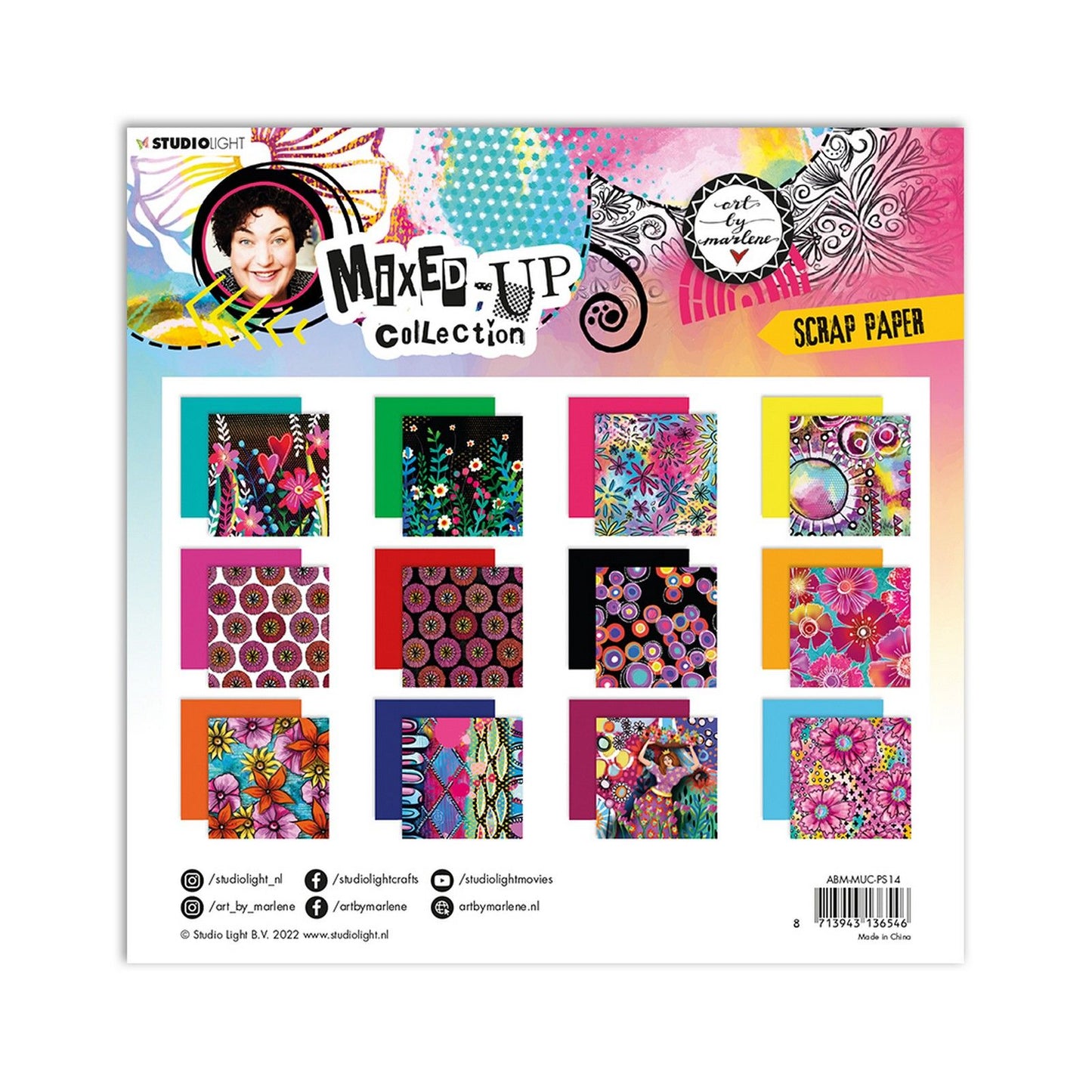 Studio light • mixed-up collection paper set background scrap paper
