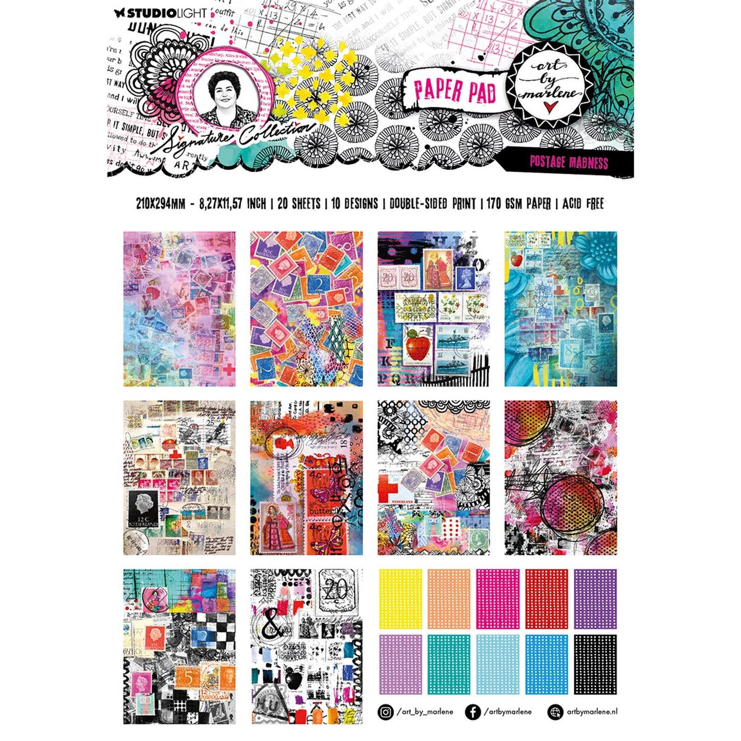 Studio light • signature collection designer paper pad postage madness