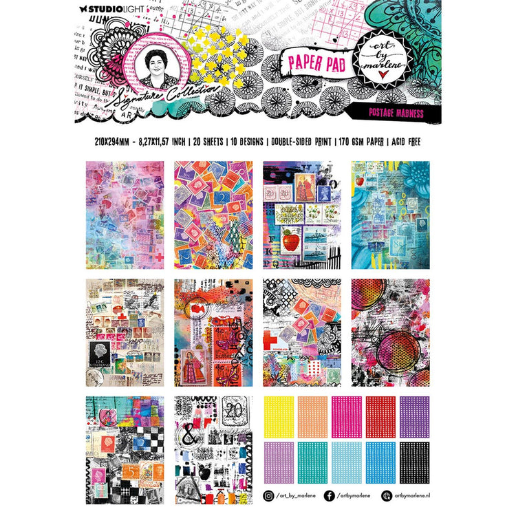Studio light • signature collection designer paper pad postage madness
