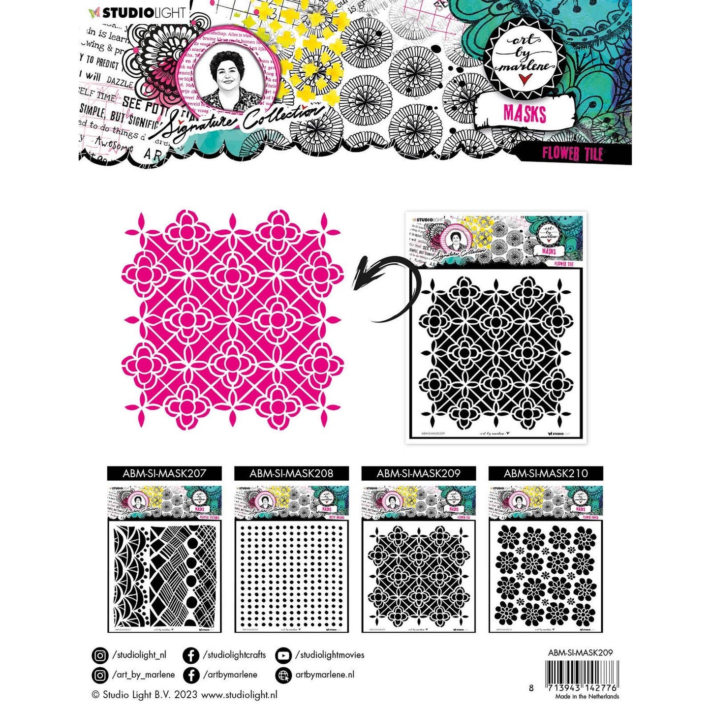 Studio light • signature collection mask stencil flower tile