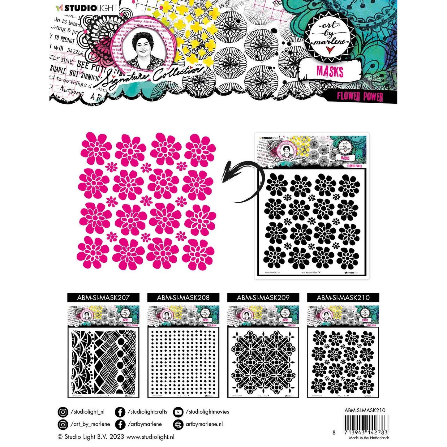 Studio light • signature collection mask stencil flower power