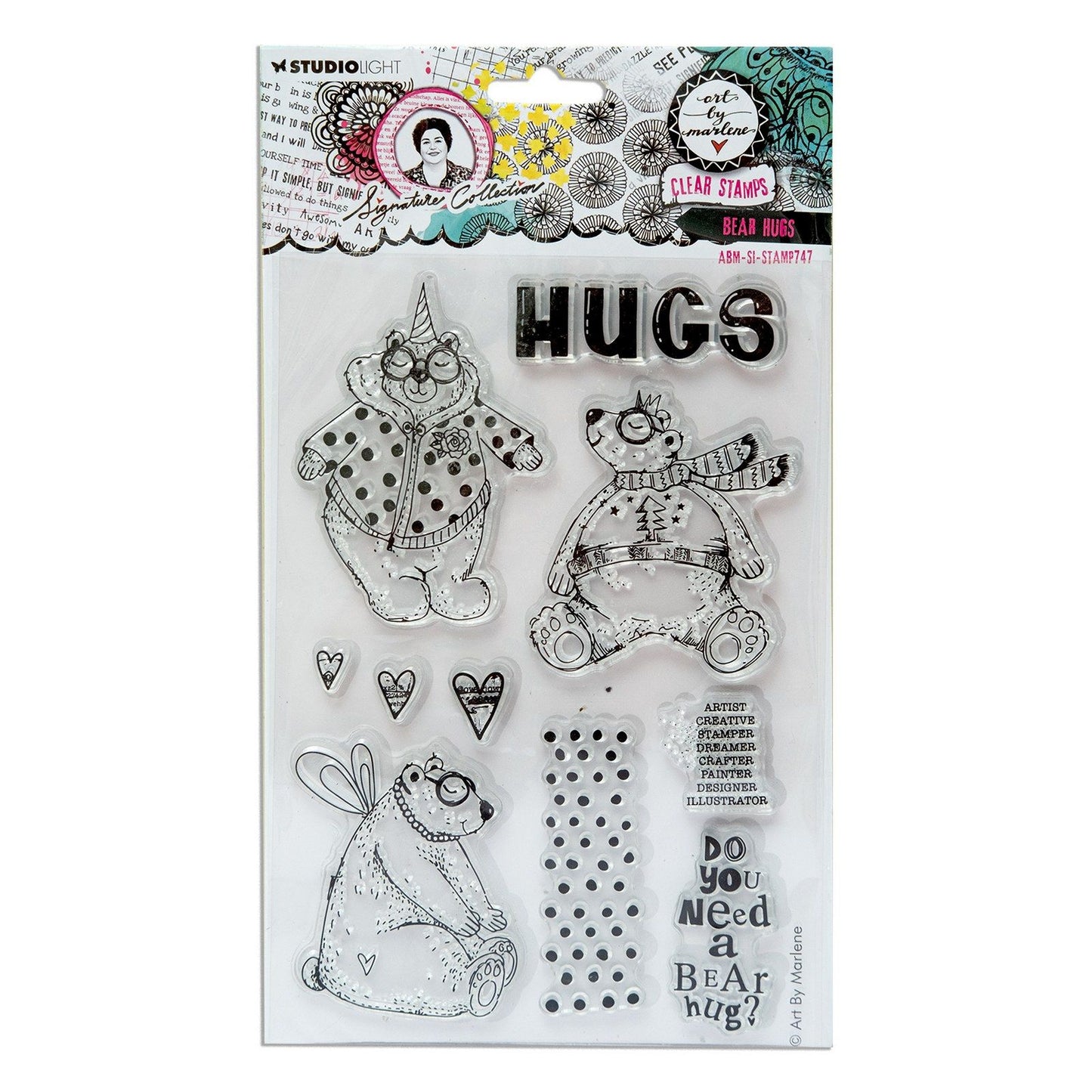 Studio light • art by marlene clear stamp bear hugs