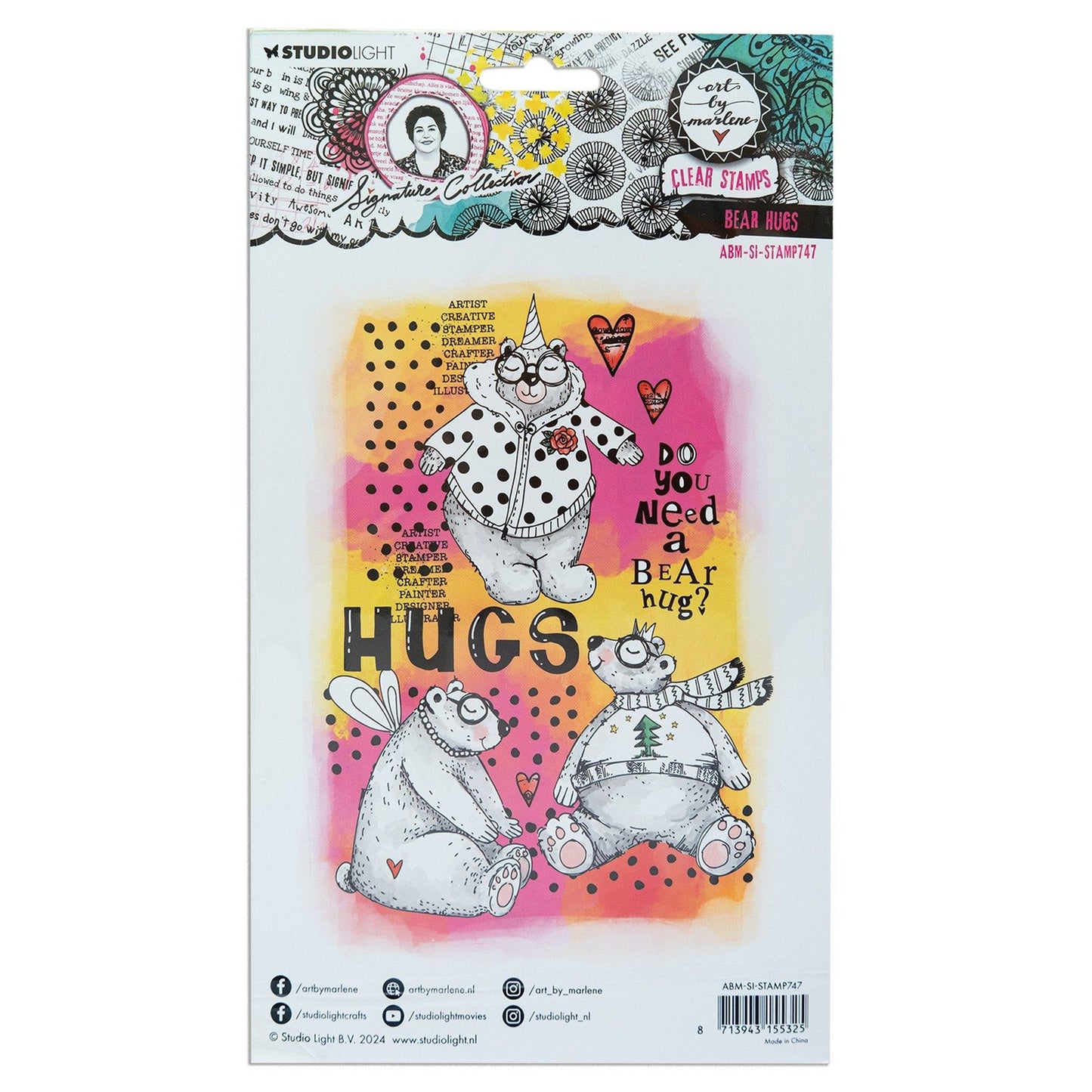 Studio light • art by marlene clear stamp bear hugs