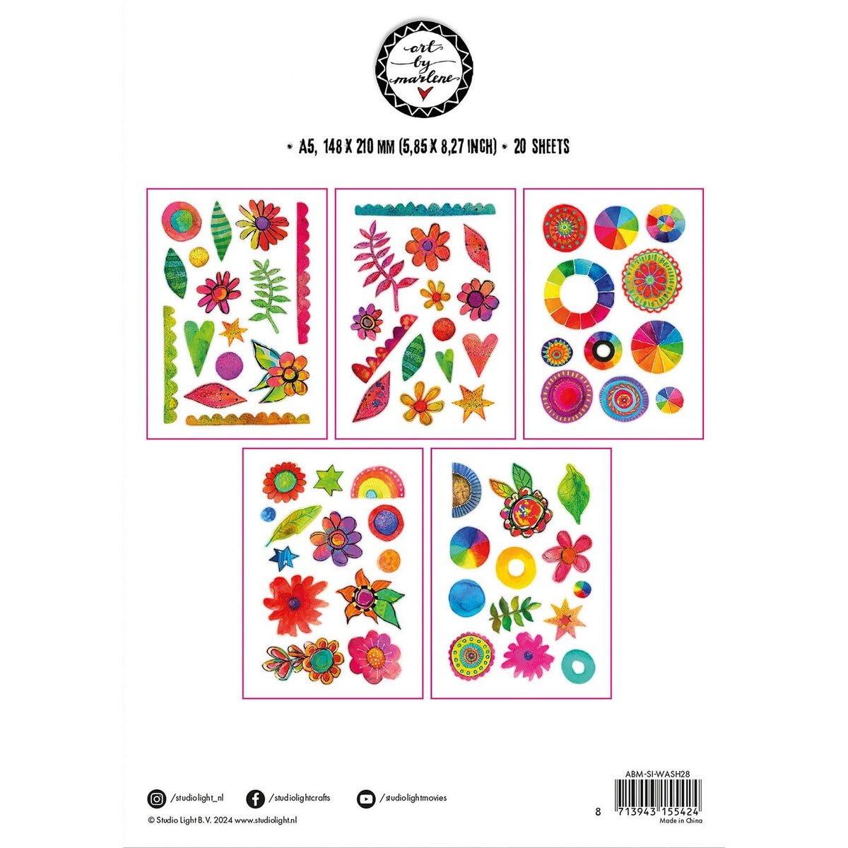 Studio light • art by marlene washi sticker sheets colorful elements