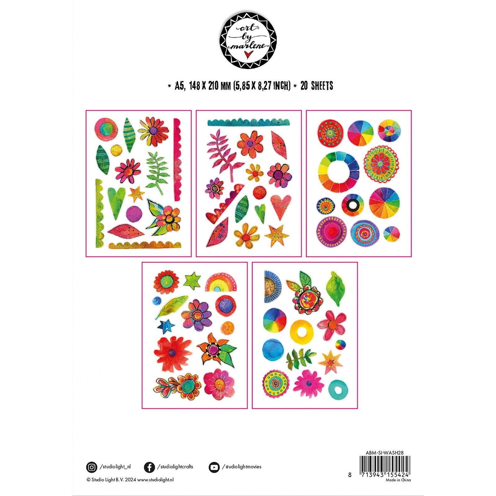 Studio light • art by marlene washi sticker sheets colorful elements