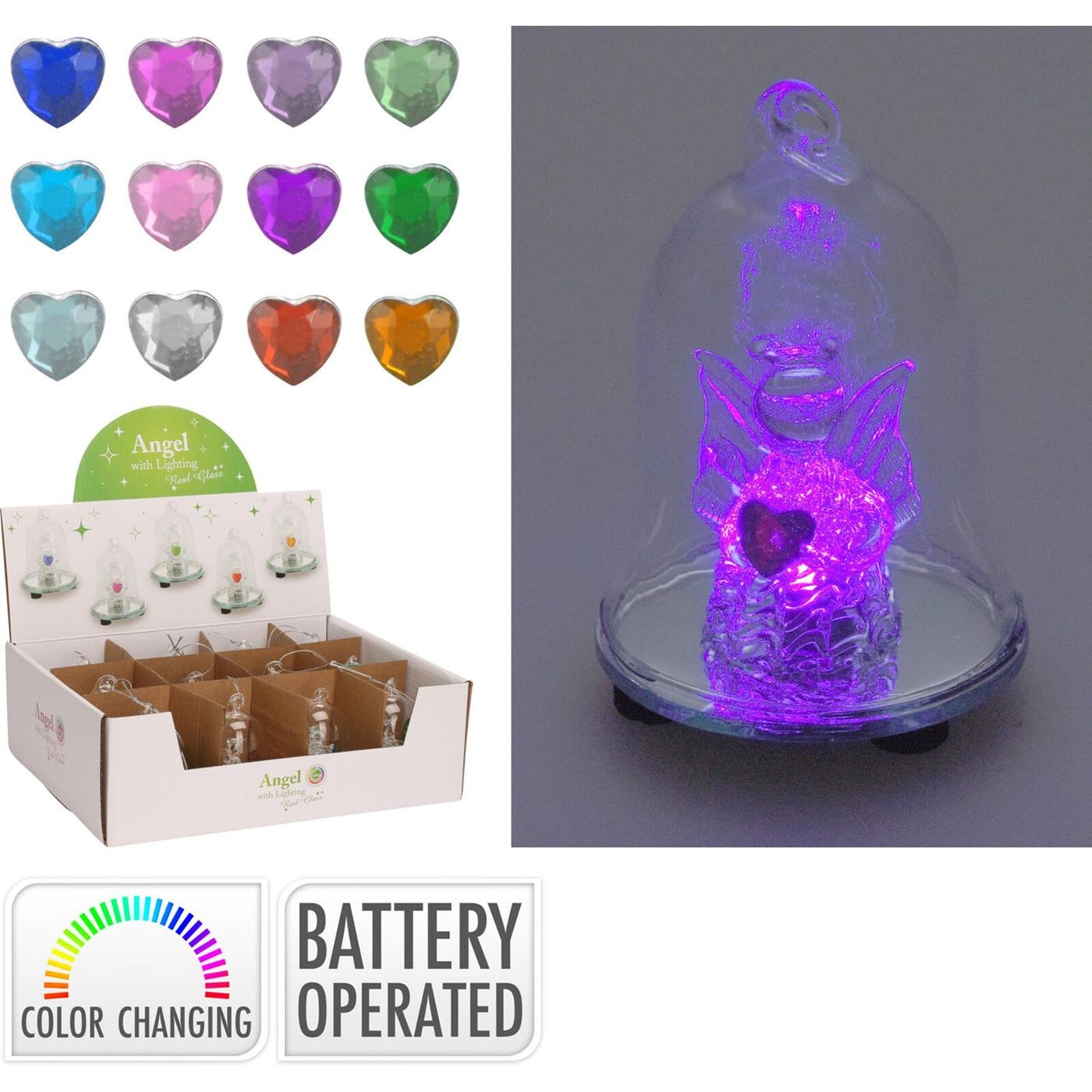 Home styling glasbel led 8cm 12 assorti