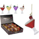 Kersthanger cocktailglas glas 8,5cm 4 assorti display a 12 stuks