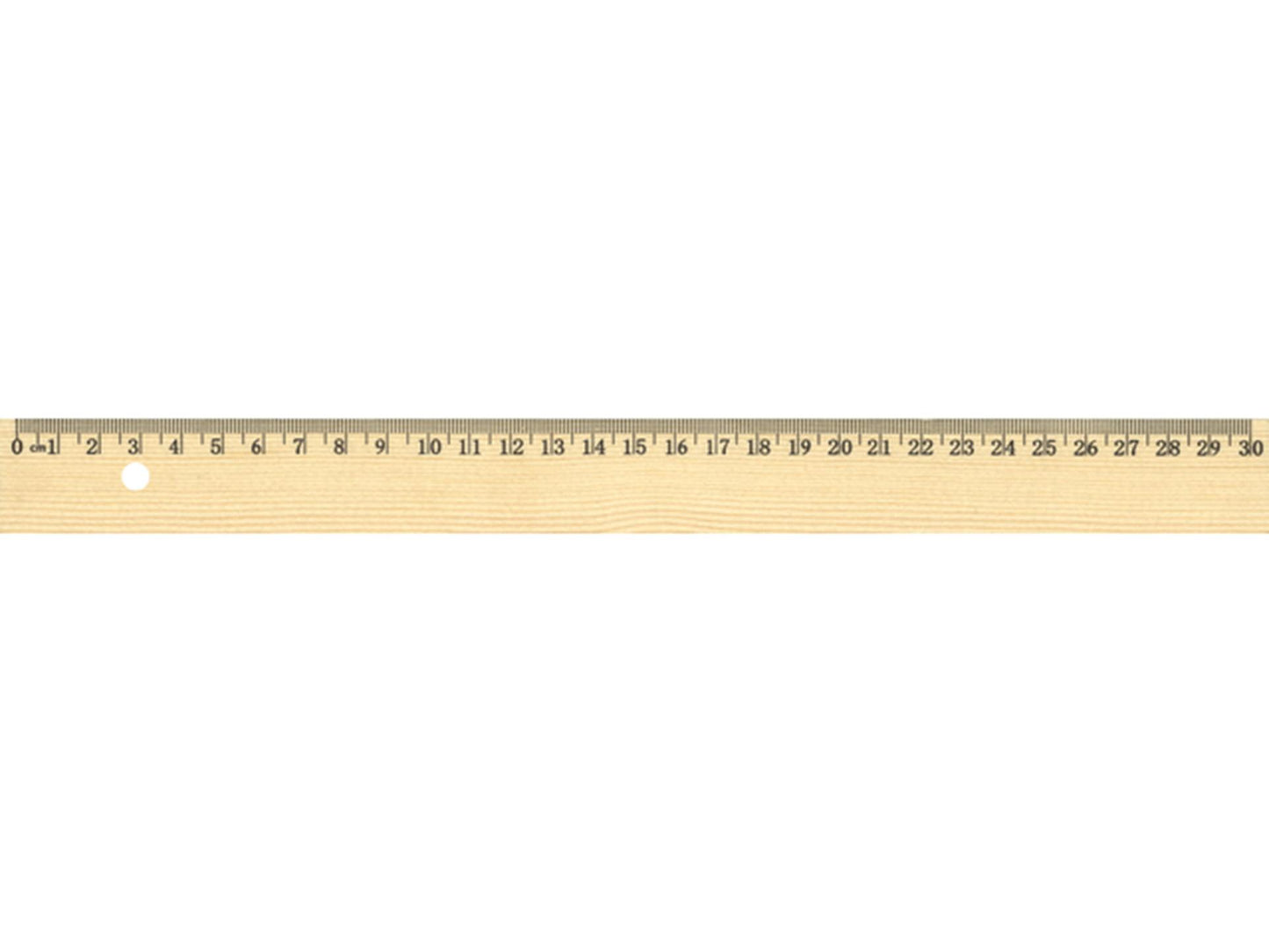 Kangaro liniaal 30cm hout met metaalinleg ongelakt