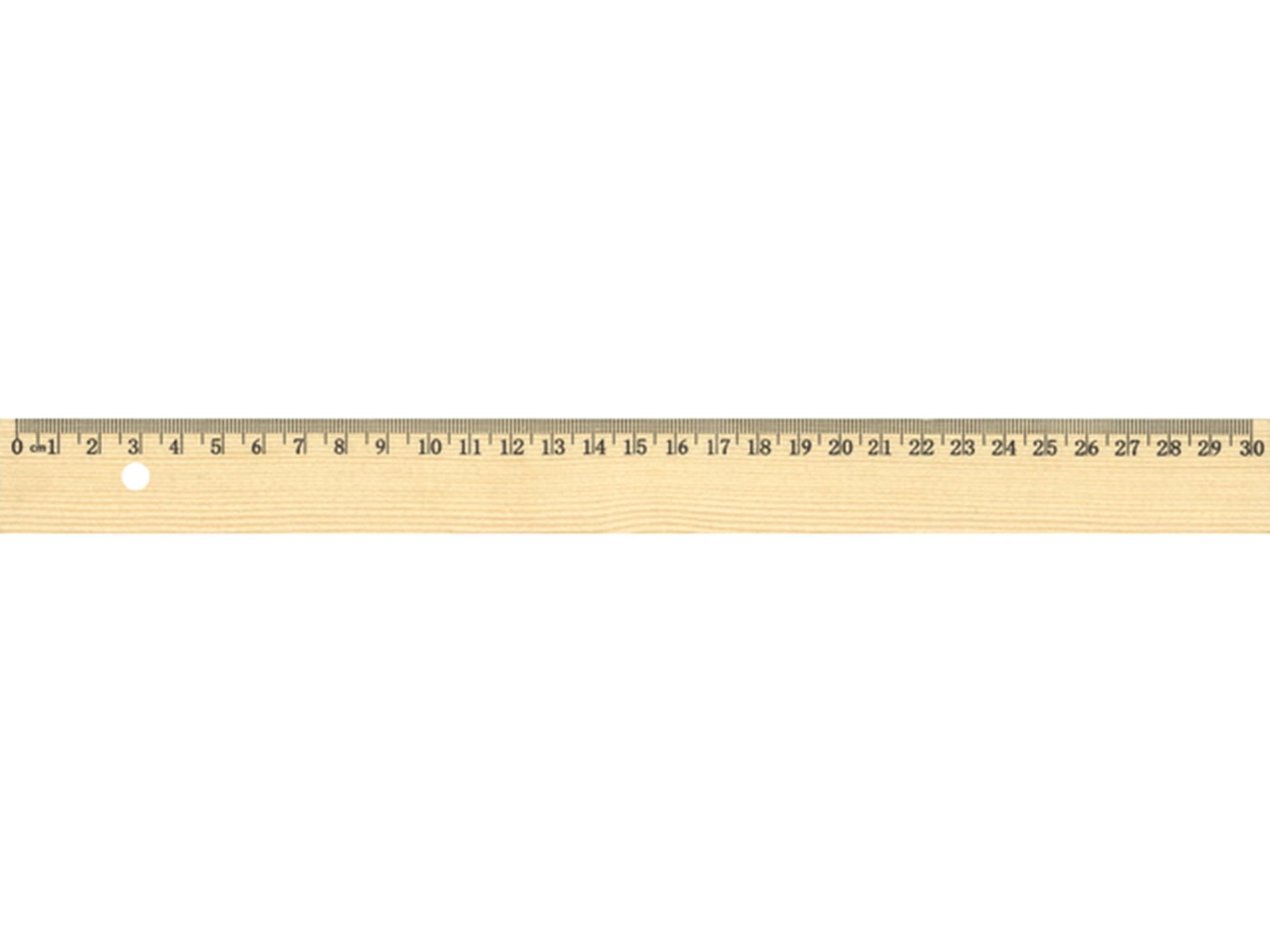 Kangaro liniaal 30cm hout met metaalinleg ongelakt