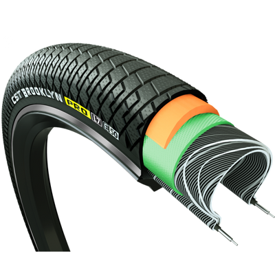 Cst buitenband brooklyn pro cargo (babboe) 26 x 2.15 55-559 - zwart met reflectie