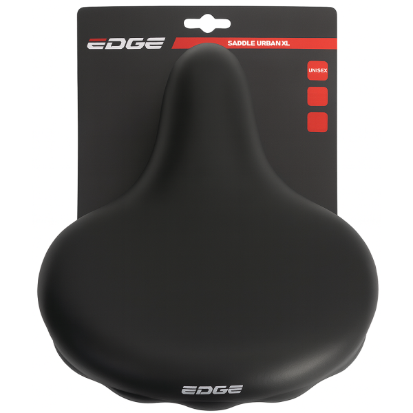 Edge fietszadel urban xl - zwart (op kaart)