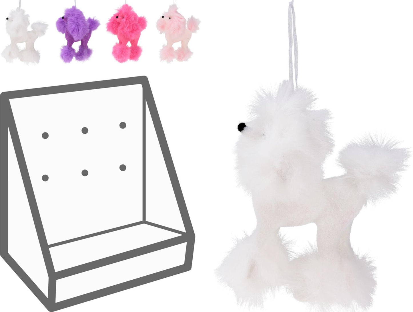 Home styling kersthanger pluchen poedel 12cm