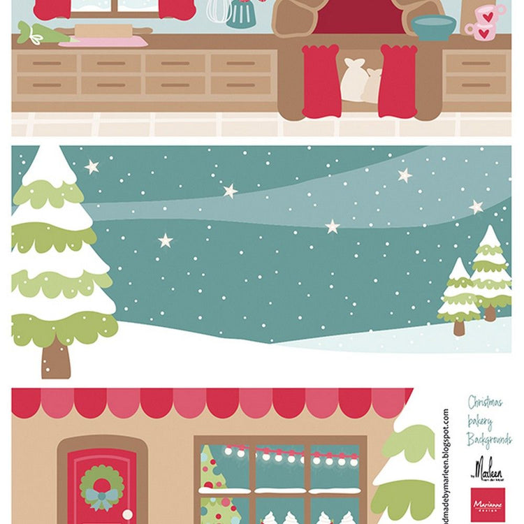 Marianne design • knipvel christmas bakery backgrounds by marleen