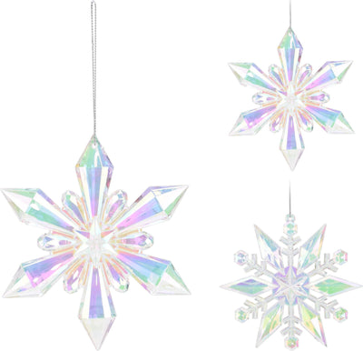 Home styling kersthanger sneeuwvlok 11cm iriserend