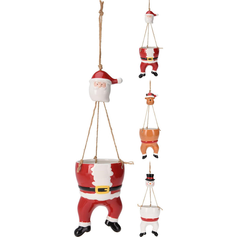 Home styling hangbloempot kerst 57cm