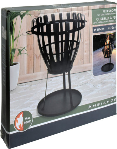 Ambiance 2-in1 Vuurkorf met BBQ Grill 660°C Ø 54 cm Zwart