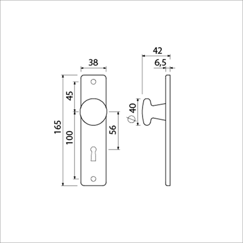 Ami knop 160 40 vast kortschild 165 4 rh sl 56 f2 - 310102