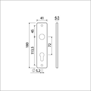 Ami kortschild 180 41 rh profielcilinder 72 zwart 9005 str - 739116 - afbeelding 2