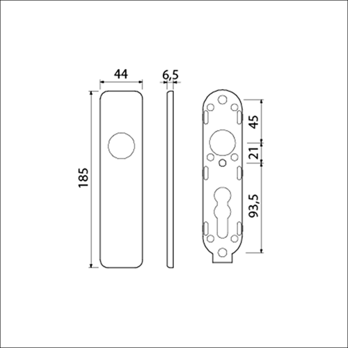 Ami kortschild 185 44 blind klik zwart 9005 str - 739200