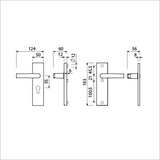 Ami veiligheidsbeslag 193*50 buiten profielcilinder 55 binnen blind + deurkruk 332 f1 deurdikte 38 42 mm - 821236 - afbeelding 2