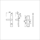 Ami veiligheidsbeslag 251 50 15 kt 92 rotaveer kruk 379, profielcilinder 92 f1 deurdikte 53 57 mm - 891522 - afbeelding 2