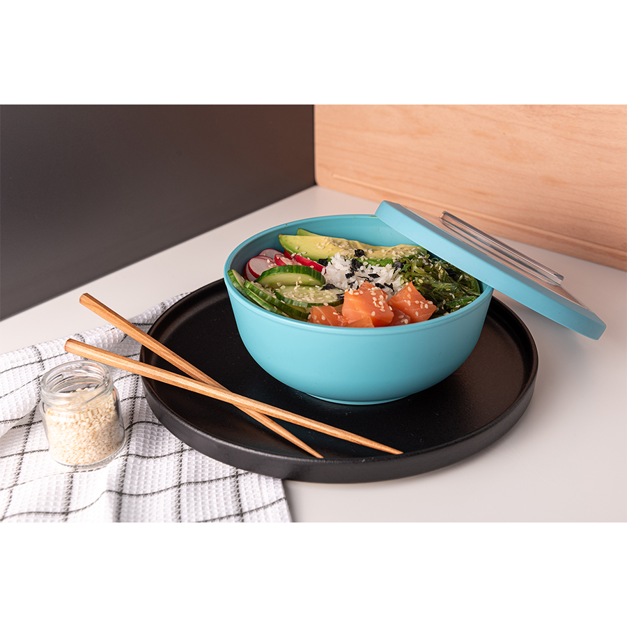 Amuse life lunch bowl met deksel blauw 1000ml