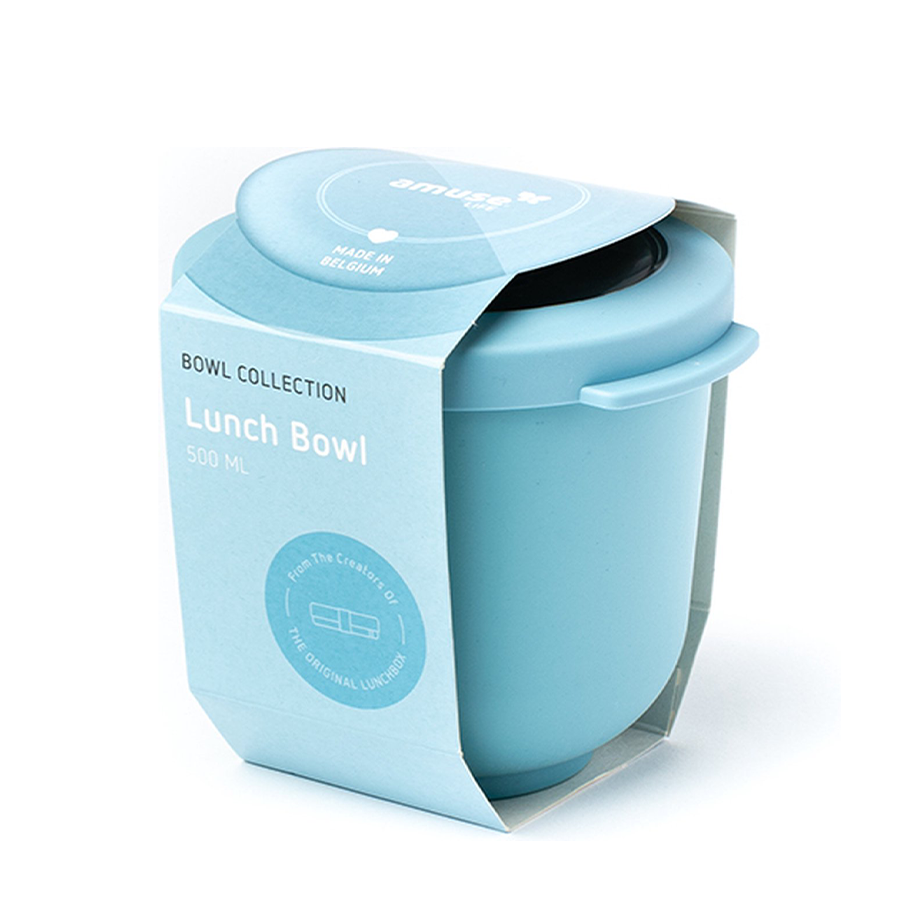 Amuse life lunch bowl met deksel blauw 500ml