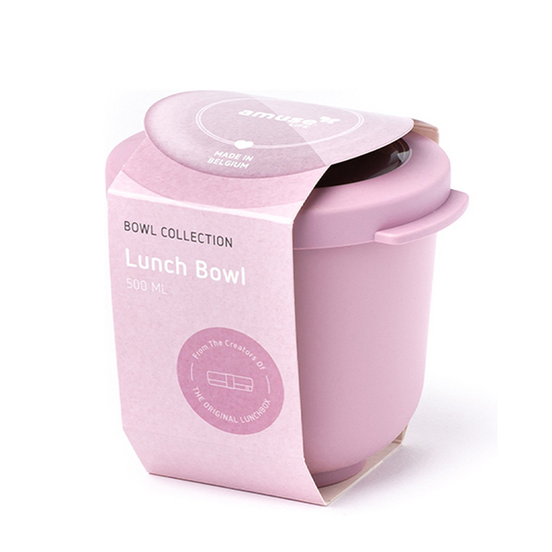 Amuse life lunch bowl met deksel roze 500ml