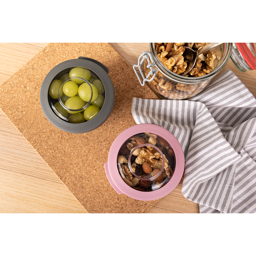 Amuse life snack bowl met deksel grijs 200ml