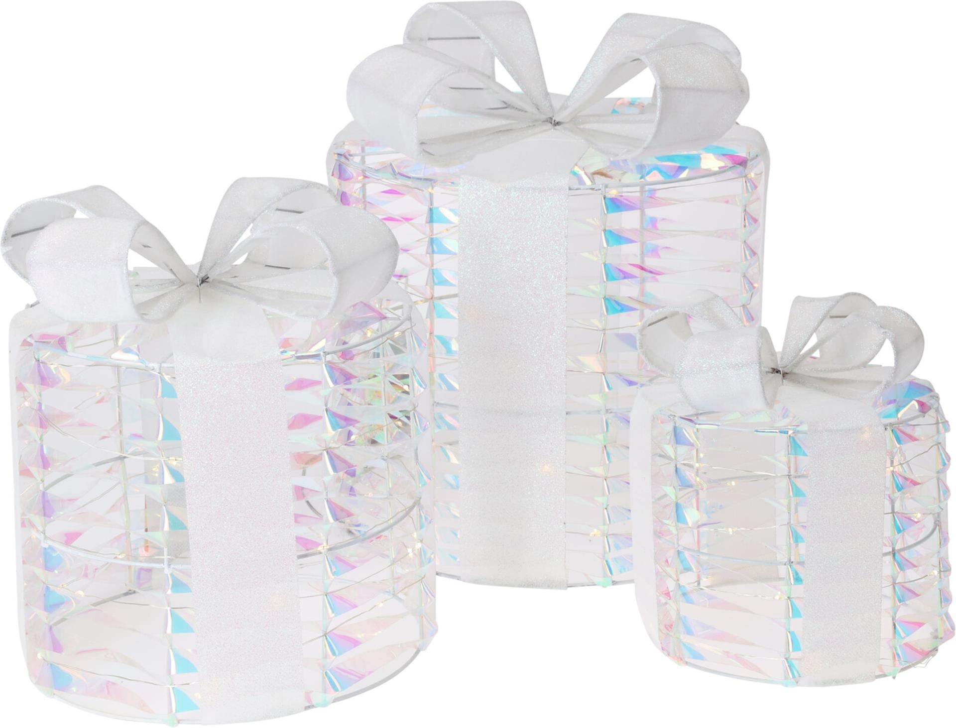 Home styling beeld cadeau 30cm set a 3 regenboog led