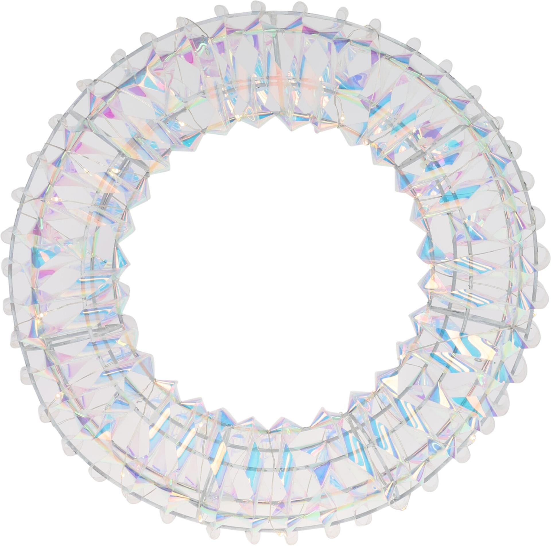Home styling krans 30cm 30led shiny rainbow met timer