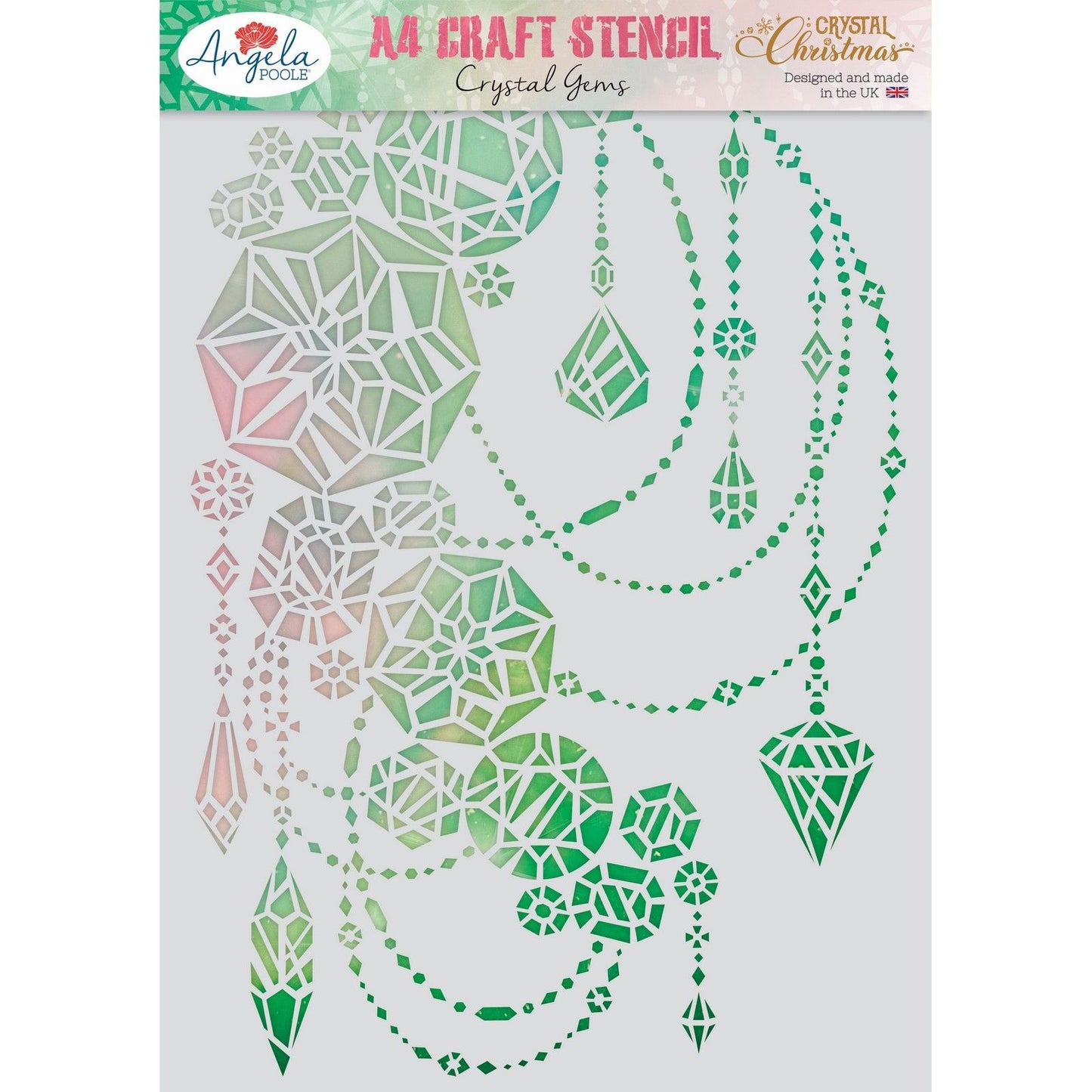 Angela poole • craft stencil crystal gems a4