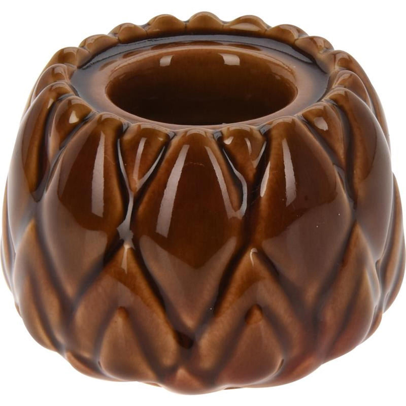 Home styling artisjok theelichthouder 8cm bruin