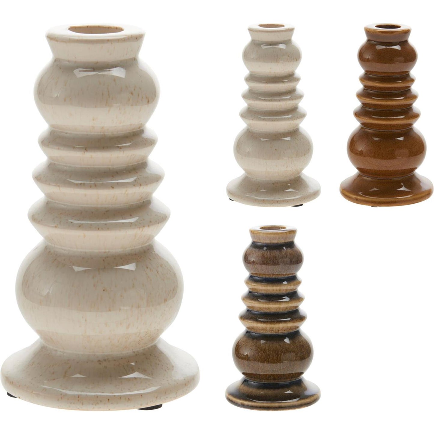 Home styling kandelaar 8x15 cm 3 assorti