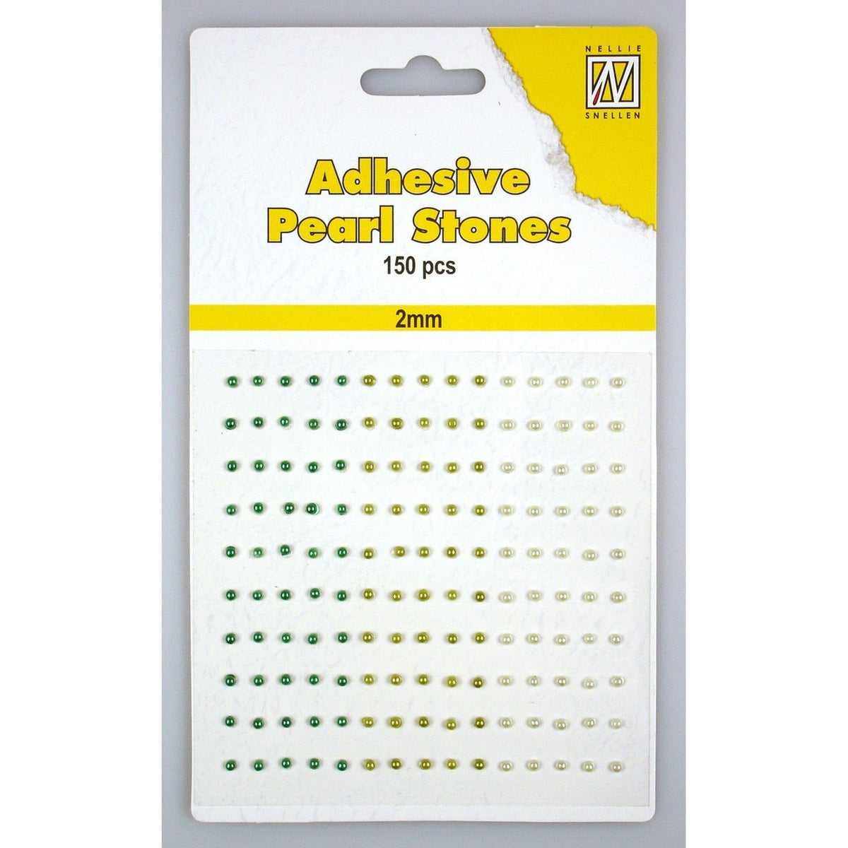 Nellie's choice • adhesive pearls 150stuks sheet 2mm 3 tones green