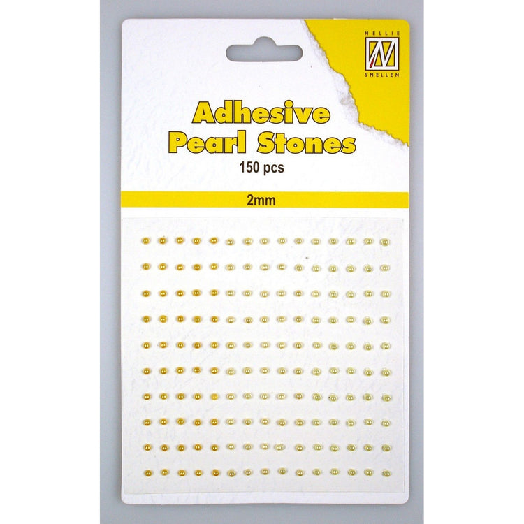 Nellie's choice • adhesive pearls 150stuks sheet 2mm 3 tones yellow-gold