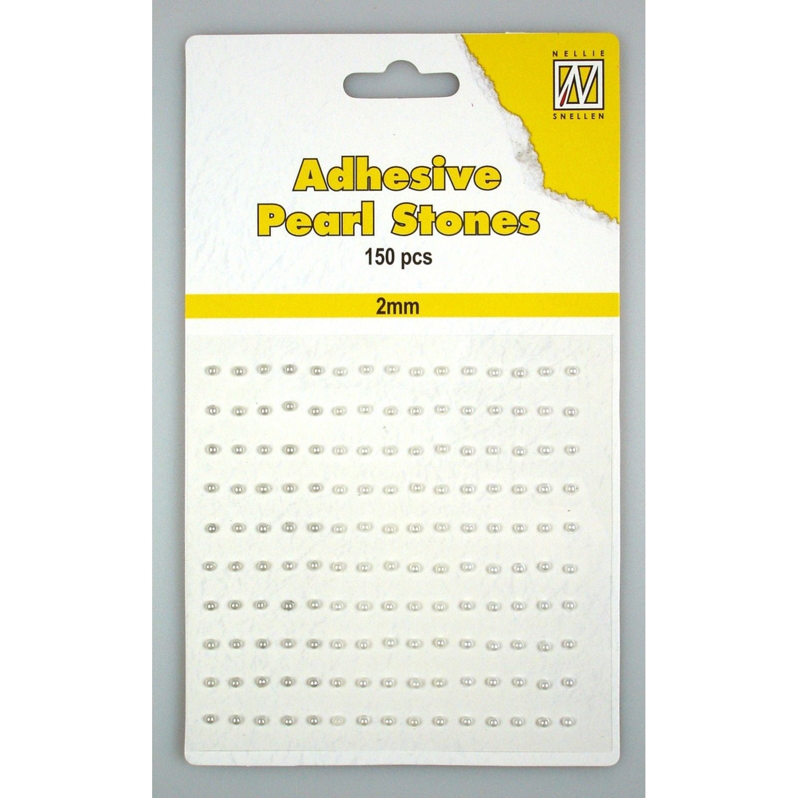 Nellie's choice • adhesive pearls 150stuks sheet 2mm 3 tones white